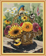 broderie point croix motif fleurs oiseaux 100 coton multicolore guide