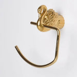 accessoires salle bain or cygne porte serviettes porte brosse dents élégants fixations murales ensemble