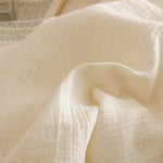 parure lit coton blanc cassé texture froissée housse couette drap taies oreiller
