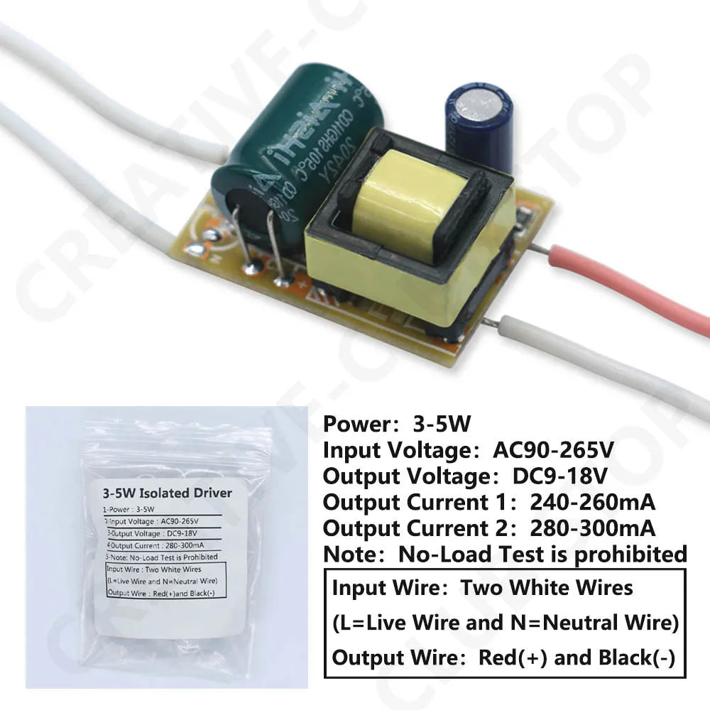 transformateurs electrique led 300ma 12v 120v 240v certifie ccc cqc rohs adaptable 1w 36w