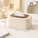boîte mouchoirs blanc brun foncé texture bois moderne minimaliste