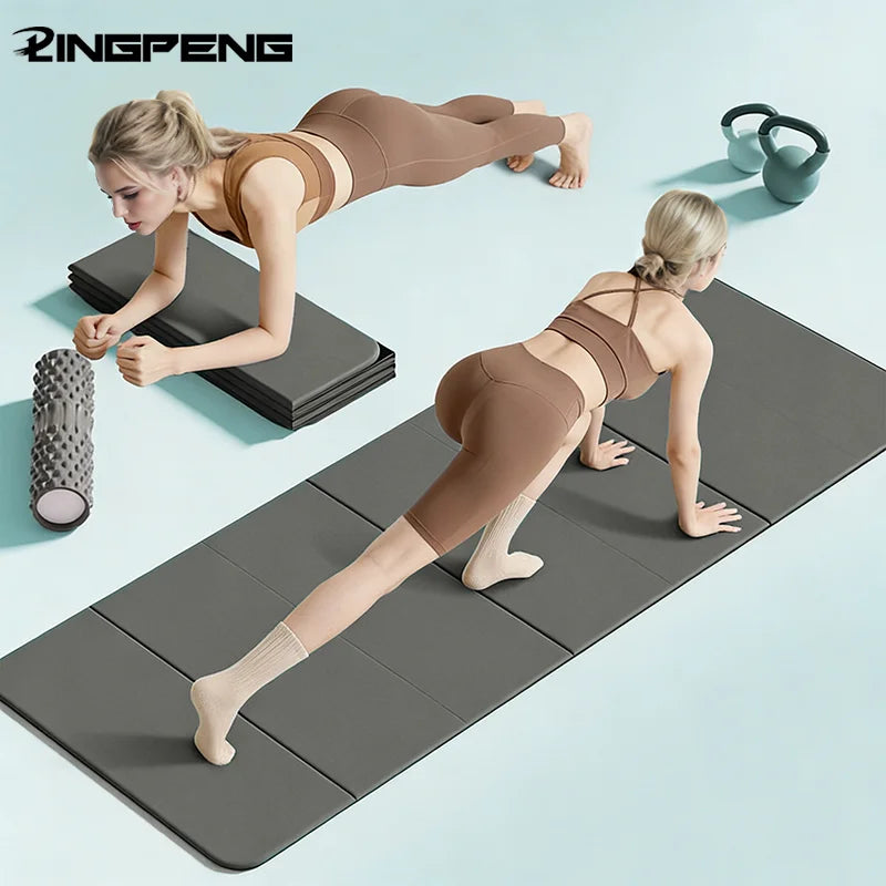 tapis fitness pliable gris texturé relief moderne équipement yoga exercice pilates