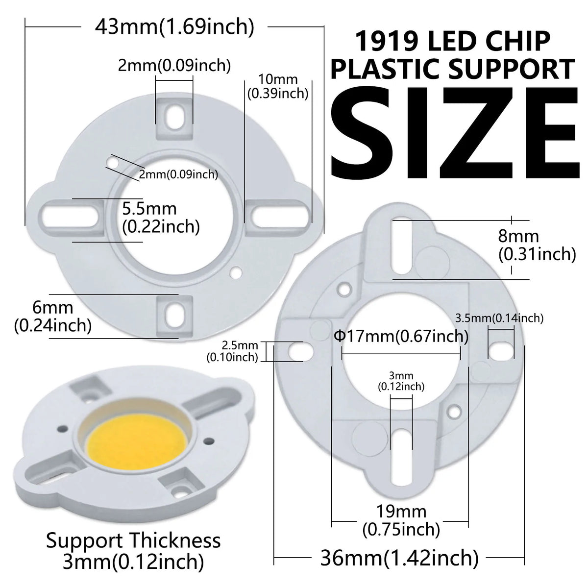 projecteur led haute puissance 30w blanc support plastique industriel fixations