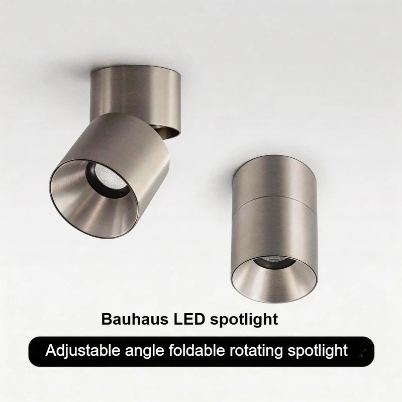Spot LED moderne aluminium argenté angle réglable pliable protection yeux 90 260V