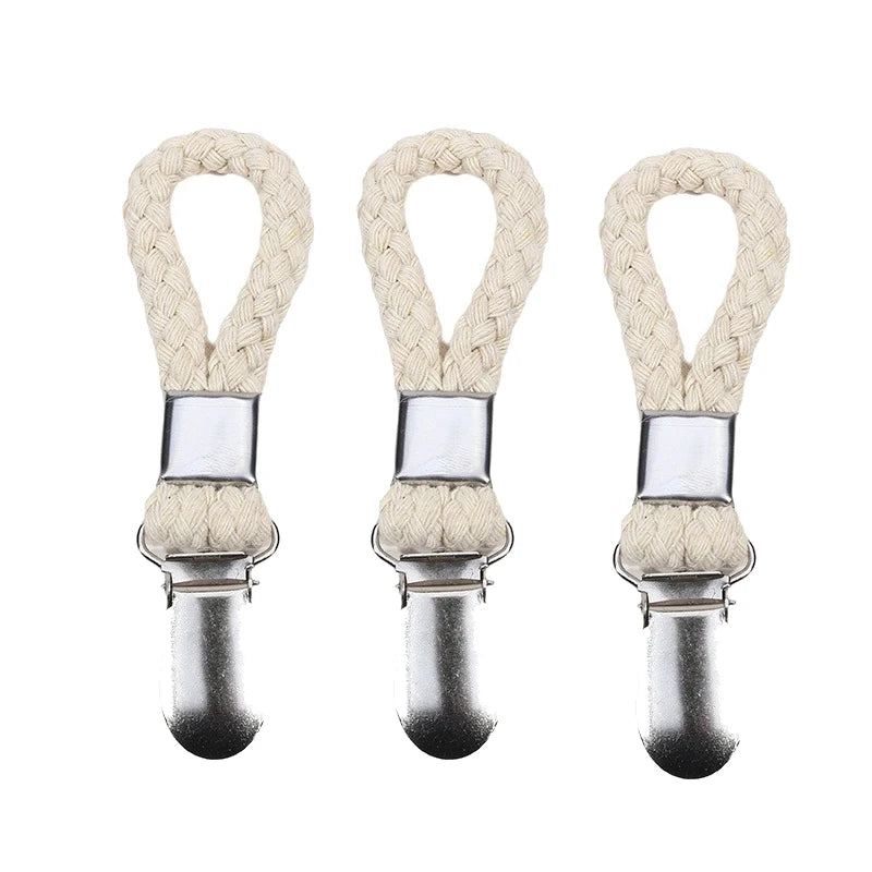clips serviettes corde tressée acier inoxydable moderne beige blanc noir rouge vert olive