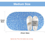 tapis bain bleu clair relief drainage moderne ventouses 24x16 pouces
