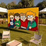 écran projection pop art dessins animés multicolore clips accroché 180cm 150cm chambre