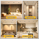 lampe led ronde noire ultra mince moderne montage surface cuisine salon éclairage intérieur