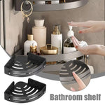 étagère salle bain portable adhésive gris foncé structure perforée moderne seule piece