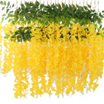 guirlande fleurs artificielles soie mariage anniversaire baby shower décoration extérieure orchidée moderne vert jaune