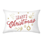 coussin Noël rouge motif rennes flocons neige décoration canapé salon fête hiver 30x50cm