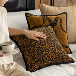 housse coussin géométrique noir marron moderne 45x45cm polyester coton décoration intérieure voiture