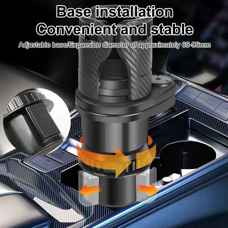 porte gobelets auto extensibles noir fibre carbone moderne utilitaire fixations vis