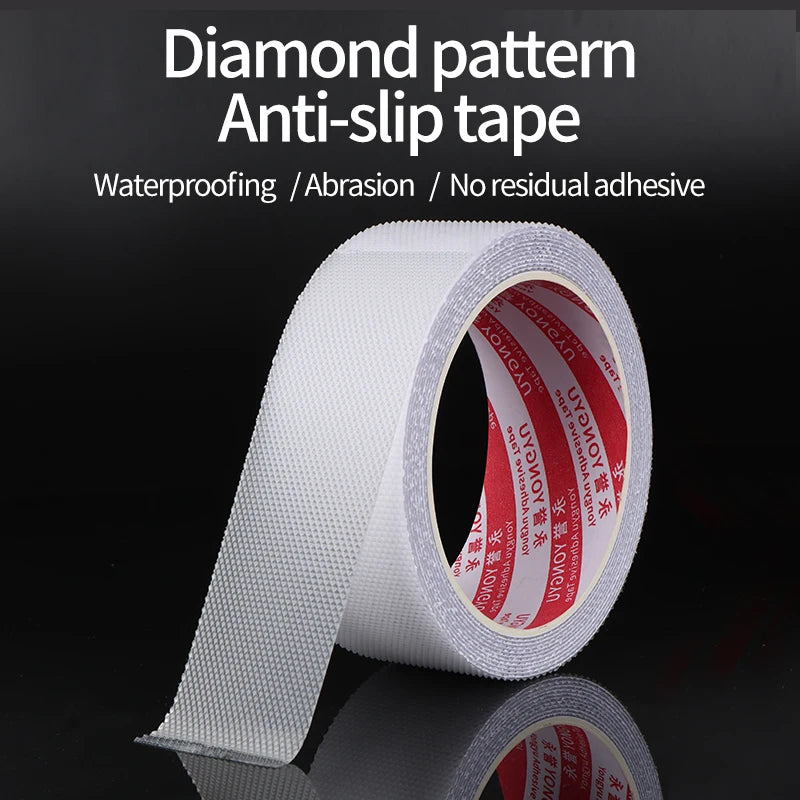 ruban antidérapant blanc grille diamant adhésif moderne sécurité intérieure antislip 100mm 50mm 25mm