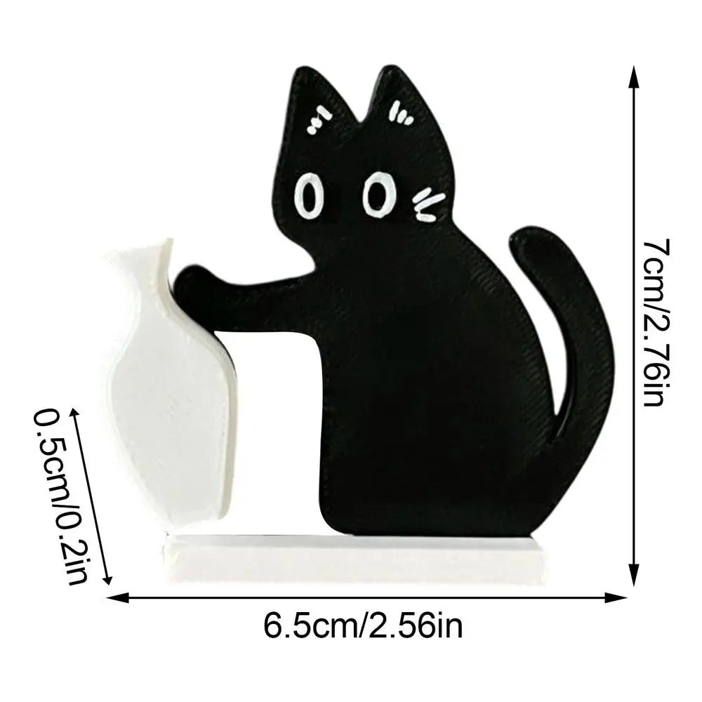 support pinceaux chat noir aimant moderne décoration intérieure animal compagnie dessin animé collection art