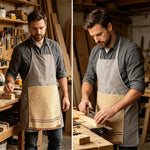 tablier cuisine gris beige motif texturé bretelles ajustables torchon chef professionnel