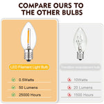 ampoule led filament doré 2700k blanc chaud e14 220v 0.5w transparent moderne 25000h