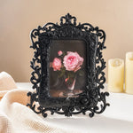 cadre photo résine ornements floraux roses relief blanc doré moderne baroque
