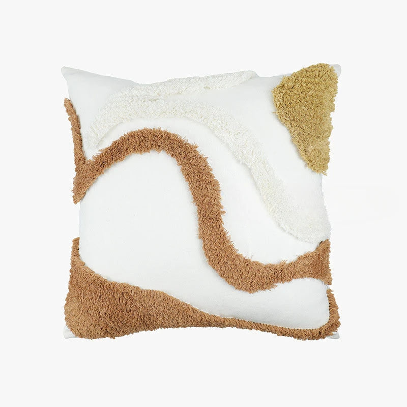 coussin nordique patchwork brodé moderne taie oreiller coton polyester respectueux environnement abstraits 30x50cm 45x45cm