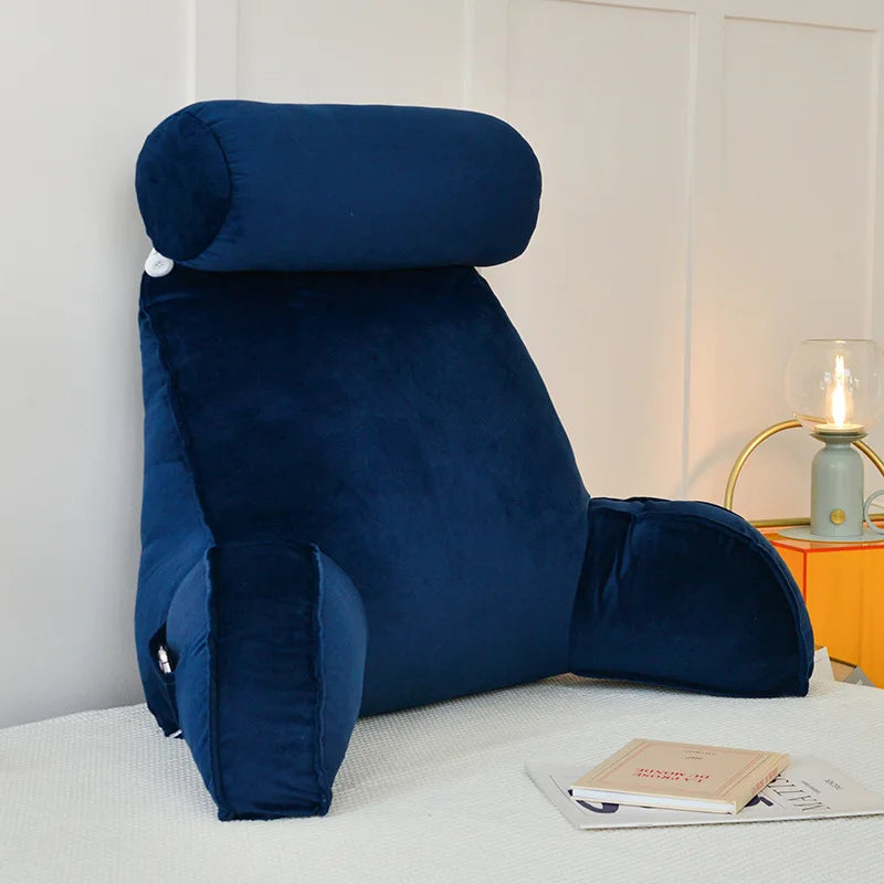 coussin lecture velours gris moderne poche détachable noir bleu vert