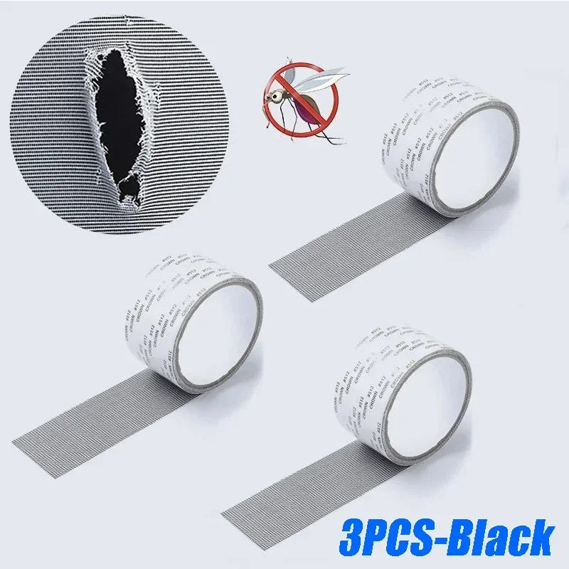 patch réparation moustiquaire adhésif maille fine gris pratique réparation écran fenêtre anti moustiques 2m