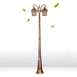 lampadaire classique or noir deux têtes éclairage extérieur ip55 led