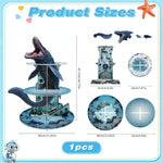 présentoir cupcakes forme mosasaurus sous marin décoration anniversaire dinosaure jurassic park festif transparent carton