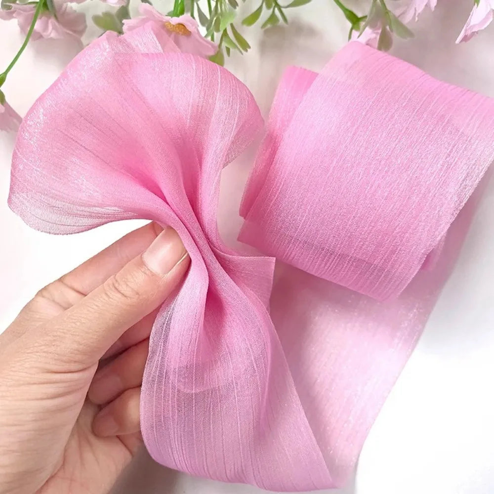 ruban organza violet rose rouge bleu clair opacité texture ondulée classique 5m large 6cm