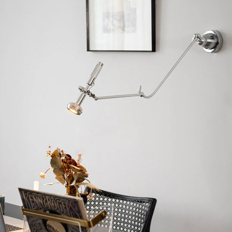 lampe murale moderne articulée argentée éclairage cuisine chambre 60 249 lumens led gu10 adaptable