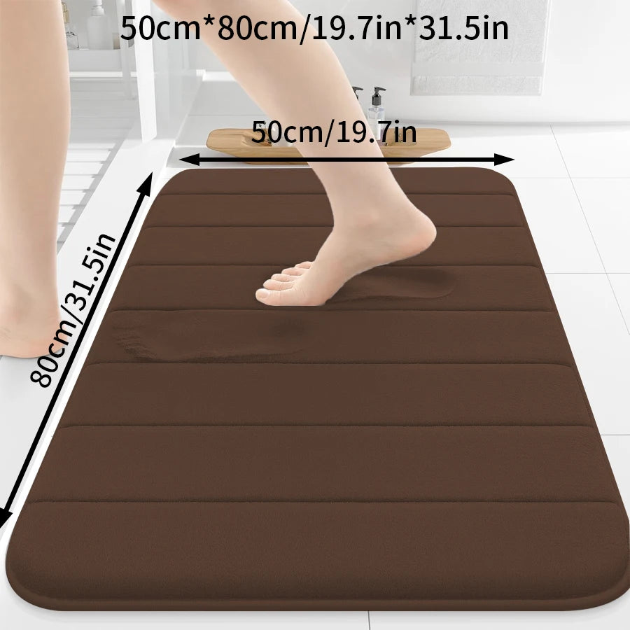 tapis bain marron bleu marine gris moderne antidérapant polyester doux géométrique respectueux environnement salon