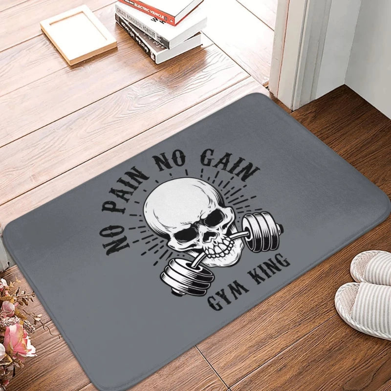 tapis sol salle sport motif musculation antidérapant intérieur moderne noir gris blanc