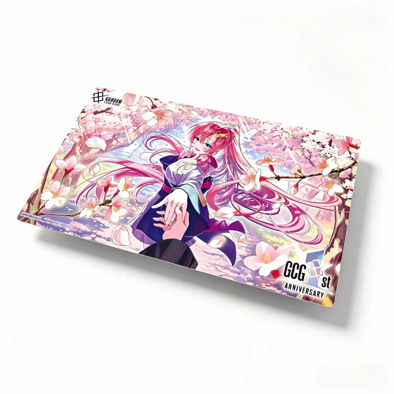 tapis jeu animes fleurs cerisier rose blanc violet fond uni opacité