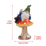statue gnome jardin résine rouge blanc vert bienvenue fleur décoration patio fantaisie rustique