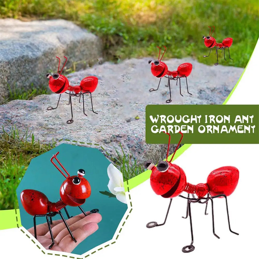 figurines insectes métal brillant vert bleu orange rouge artisanal moderneextérieur jardin décoration