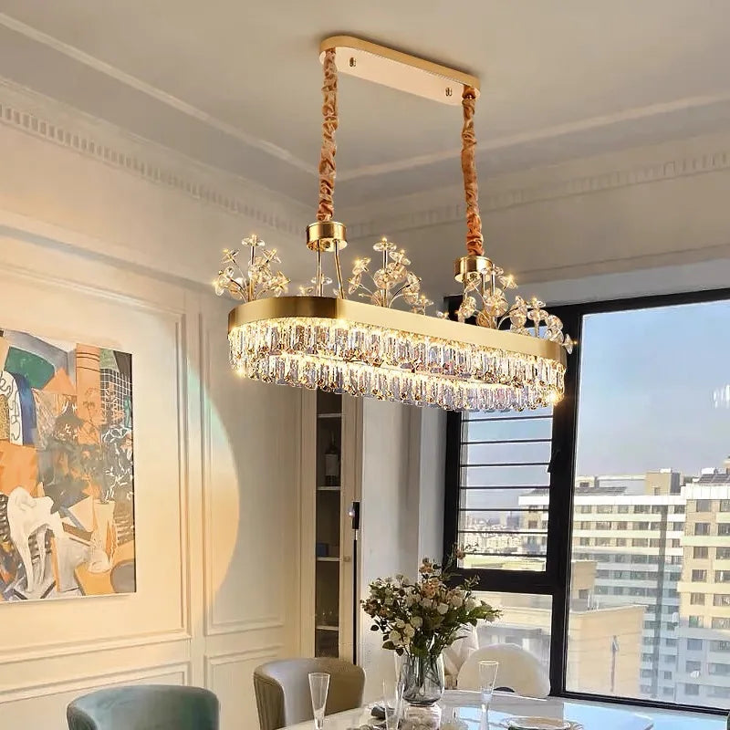 lustre suspendu cristal brillant doré élégant salon chambre 2000 82000 lumens 90 260V