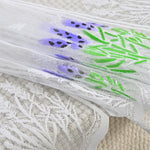 rideau dentelle fleur lavande blanc violet vert pasteurite transparent maison