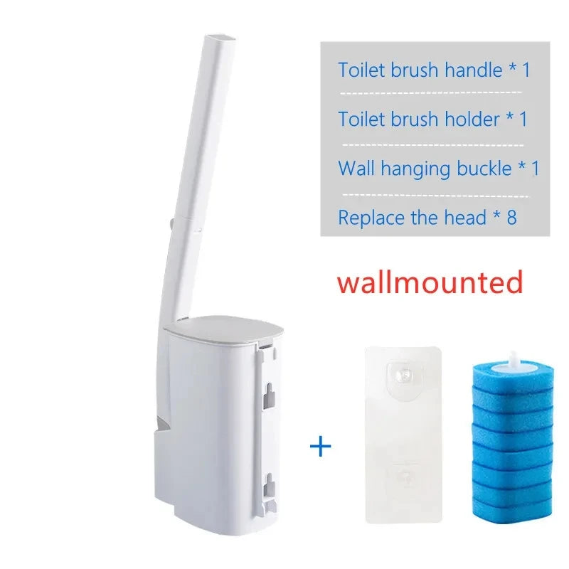 Brosse toilette jetable blanche bleue moderne pratique adhésive interchangeables fluides nettoyants