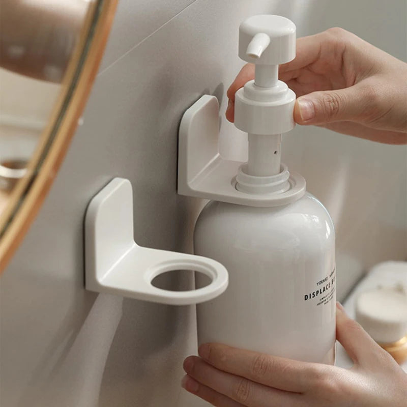 porte savon mural adhésif blanc minimaliste moderne pompe lisse mat salle bain support stockage