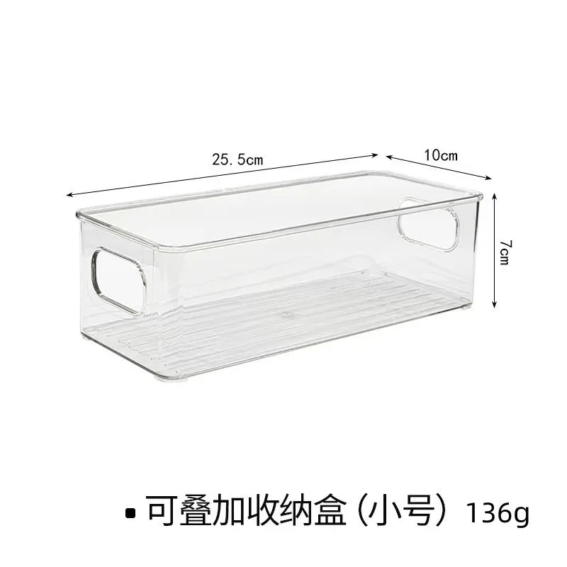 boîtes rangement transparentes modernes minimalistes poignées papeterie organisation étudiants cosmétiques articles divers collations
