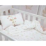 ensemble literie enfant literie bébé blanc rose bleu motifs floraux doux coton