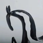 Sculpture cheval moderne noir or métal contemporain décoration intérieure farmhouse