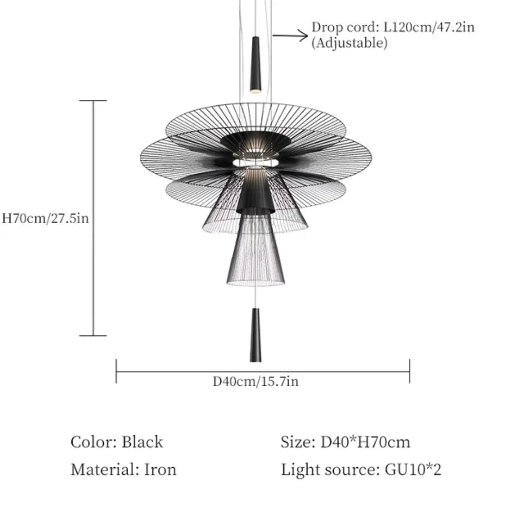 suspension lumineuse contemporaine or noir minimaliste métal cercles concentriques 249 2000 lumens