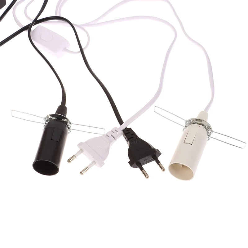 prise courant moderne câble noir câble blanc clips métalliques abs noir blanc