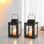 lanterne moderne transparente noire anneaux métalliques bougie extérieure décoration maison suspendueextérieur