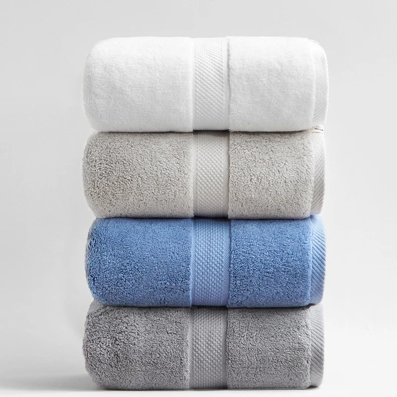 serviettes bain coton blanc gris bleu séchage rapide absorption rapide dimension 80x160cm