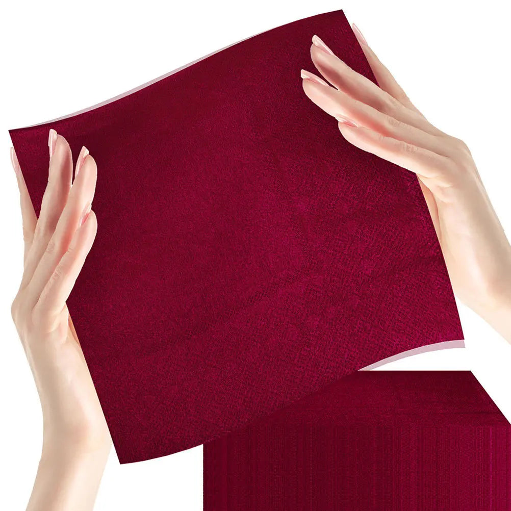 serviettes papier rouge bordeaux élégantes festives texturées brillantes opaques ensemble 20 pièces