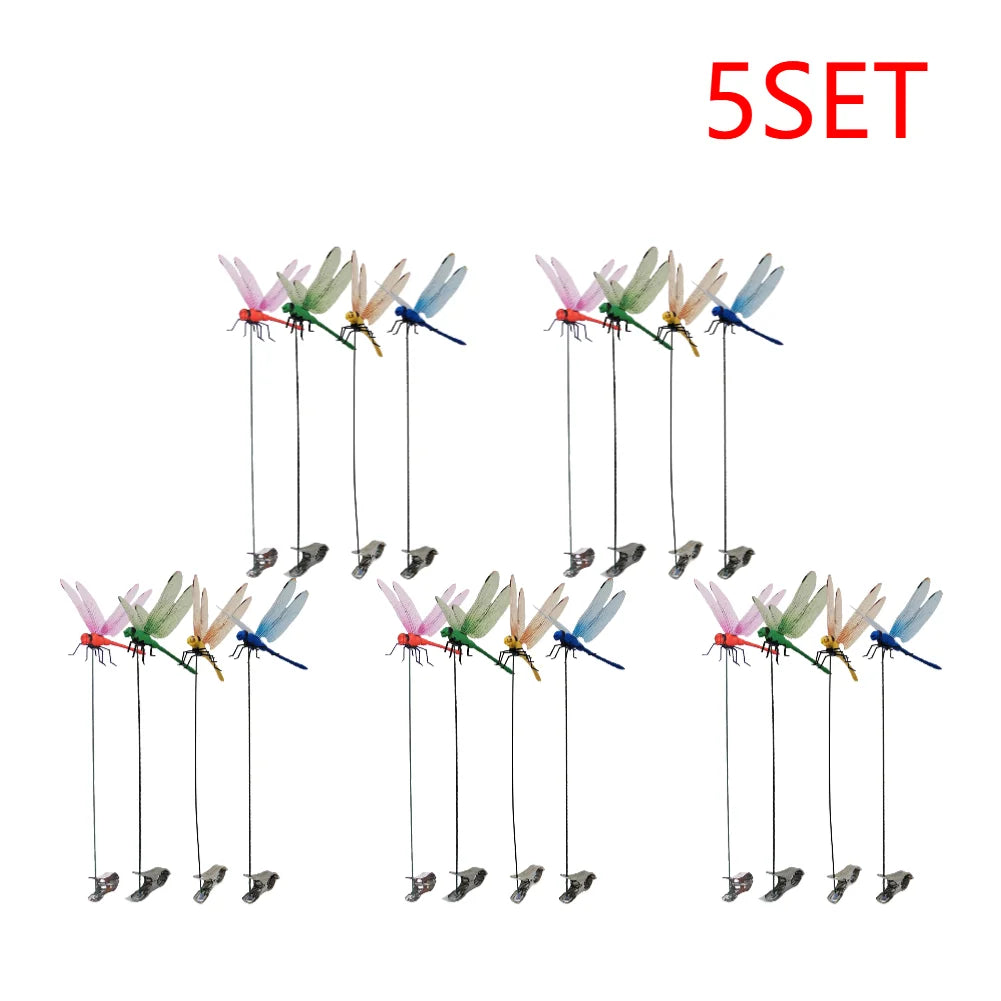 clips dragonfly multicolores imitation insectes decoratifs exterieur clips decoratifs jardin artificiels realistes