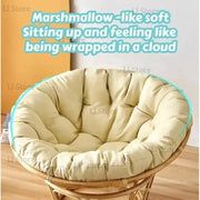 coussin rond rembourré fauteuil suspendu rotin tissu motifs floraux bohème moderne