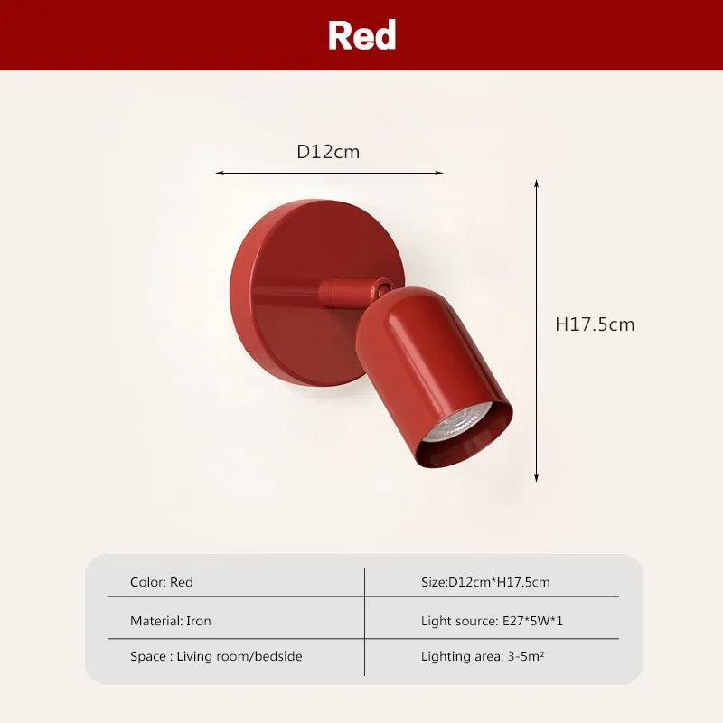 lampe murale moderne vert olive rouge beige rose pâle mat ampoule E27 5W