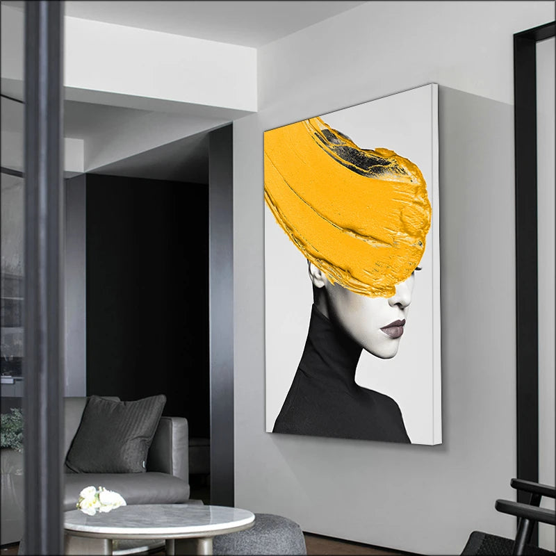 cadre mural bois peinture abstraite couleurs vives contemporain décoration maison moderne blanc